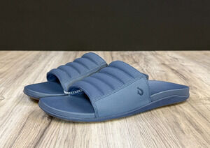 OluKai Maha Olu Blue Slide Sandals Padded Strap 10517-7E7E Mens Size 9 NEW